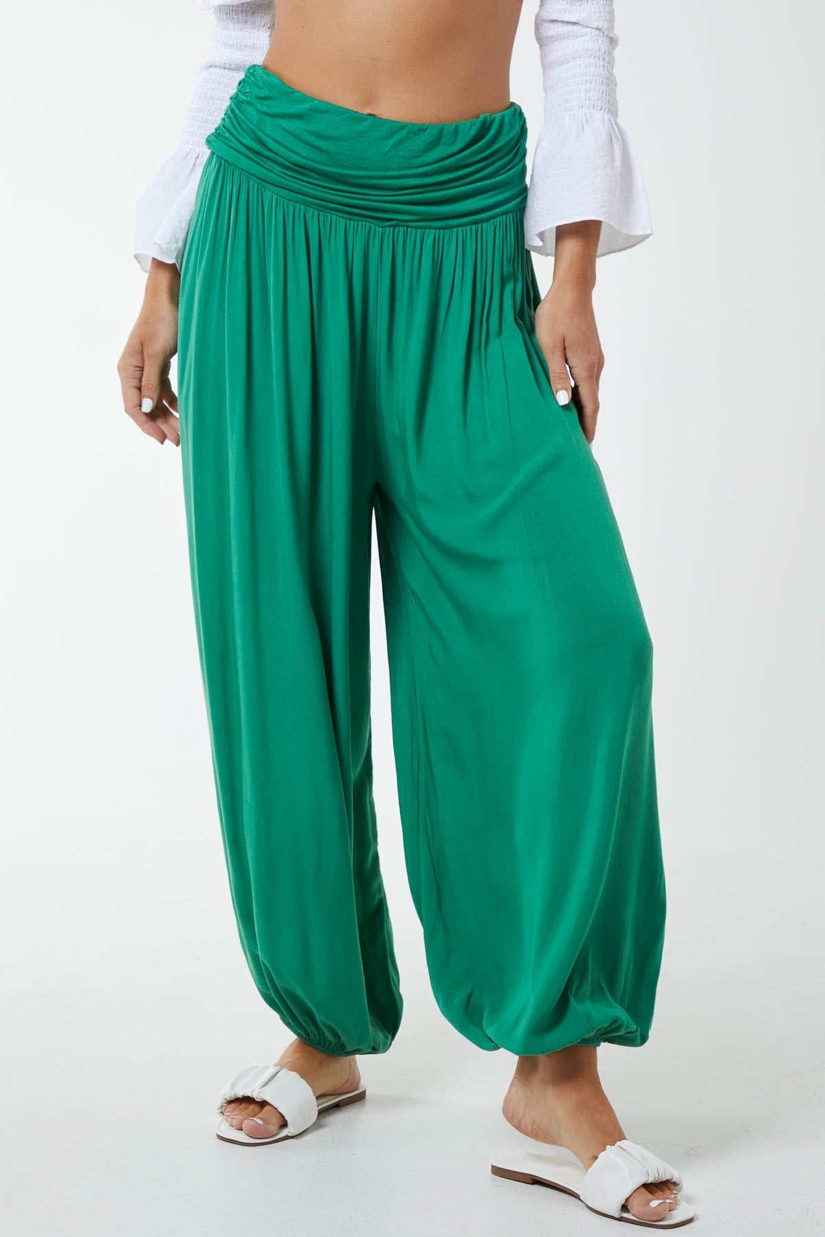 Harem Jersey Waistband Trousers For Women  - Dropwear