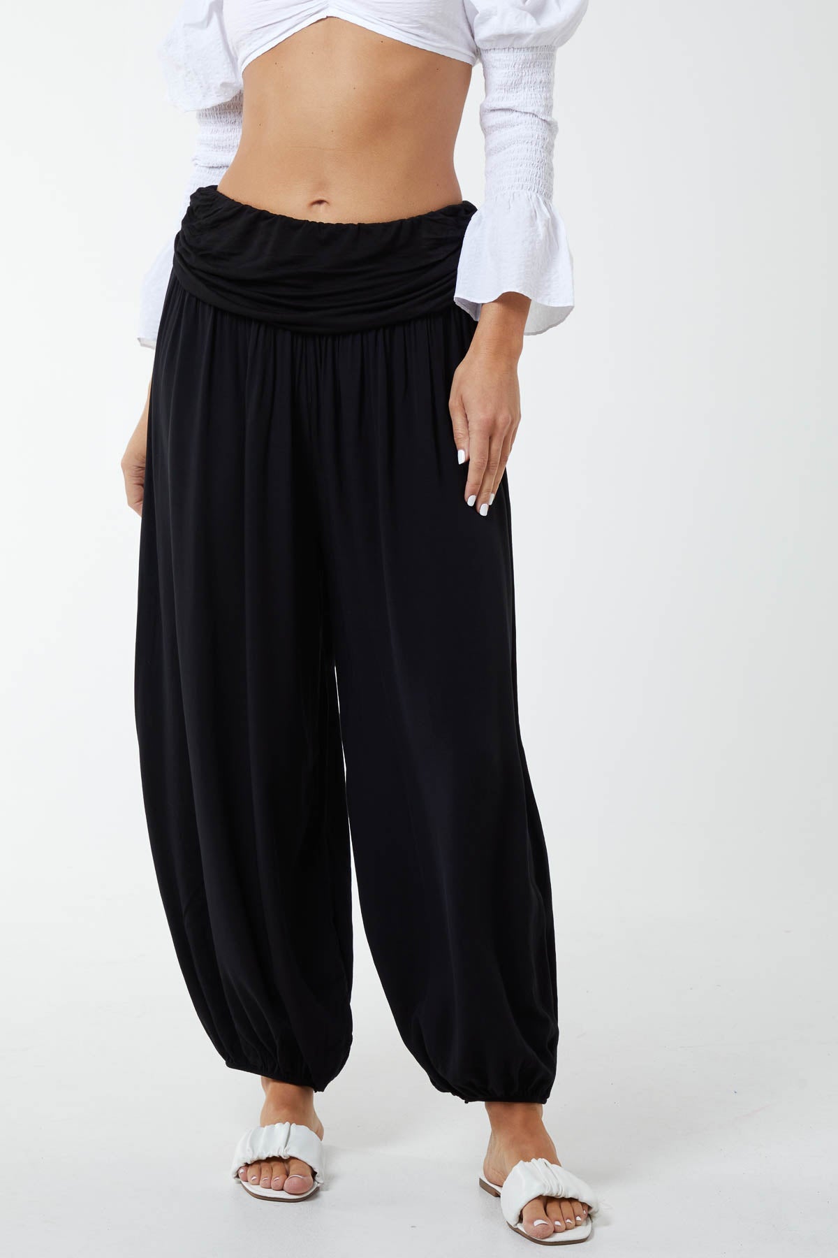 Harem Jersey Waistband Trousers For Women  - Dropwear