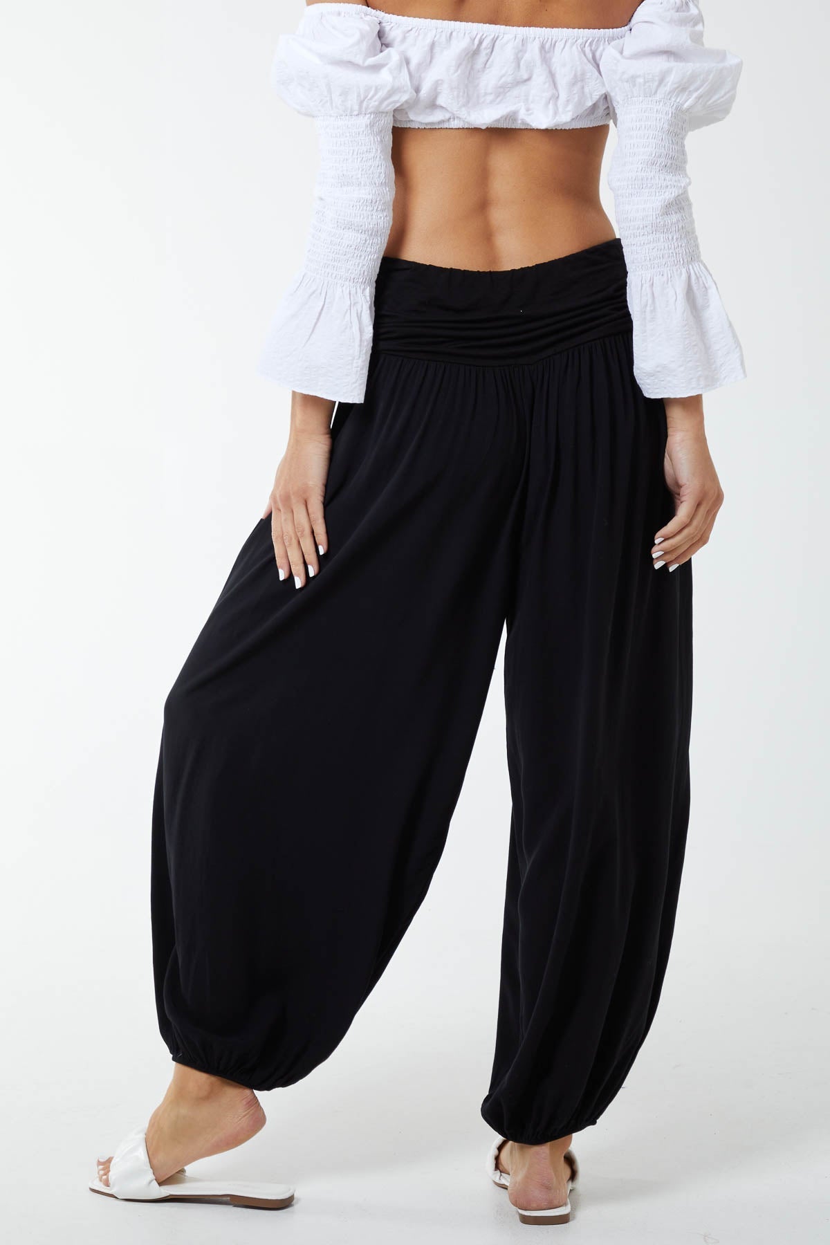 Harem Jersey Waistband Trousers For Women  - Dropwear