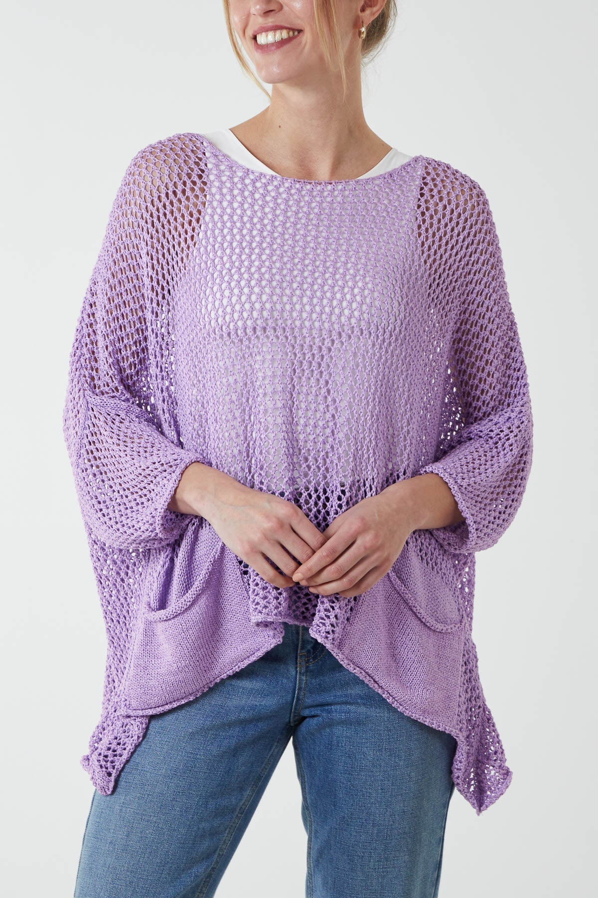 Two Pocket Crochet Blouse For Women  - Dropwear