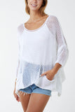 Black Two Pocket Crochet Blouse For Women ONE SIZE - Dropwear