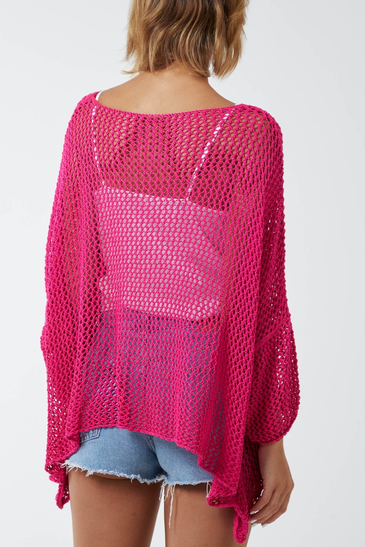 Royal Blue Two Pocket Crochet Blouse For Women ONE SIZE - Dropwear