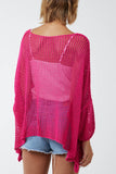 Royal Blue Two Pocket Crochet Blouse For Women ONE SIZE - Dropwear