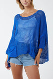 Apple Green Two Pocket Crochet Blouse For Women ONE SIZE - Dropwear