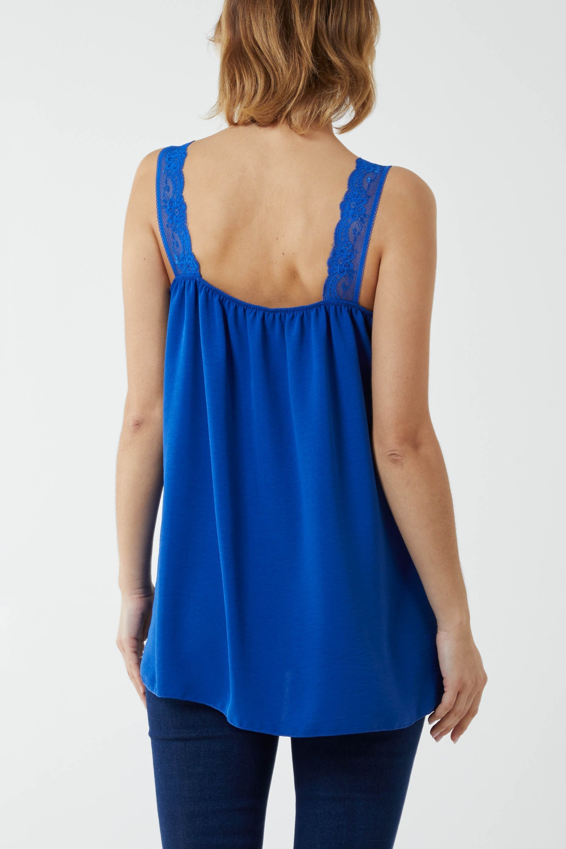 Lace Cami V Neck Top For Women  - Dropwear