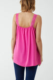 Lace Cami V Neck Top For Women  - Dropwear