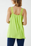 Khaki Lace Cami V Neck Top For Women ONE SIZE - Dropwear