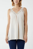 Lace Cami V Neck Top For Women  - Dropwear