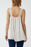 Lace Cami V Neck Top For Women  - Dropwear
