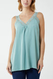 Royal Blue Lace Cami V Neck Top For Women ONE SIZE - Dropwear