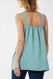 Lilac Lace Cami V Neck Top For Women ONE SIZE - Dropwear