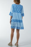 Pink Lace Tiered Smock Dress For Women ONE SIZE - Dropwear