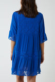 Lace Tiered Smock Dress For Women  - Dropwear