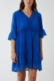 Lace Tiered Smock Dress For Women  - Dropwear