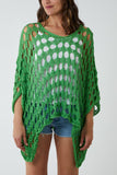 Cream Oversized Diamond Crochet Blouse For Women ONE SIZE - Dropwear