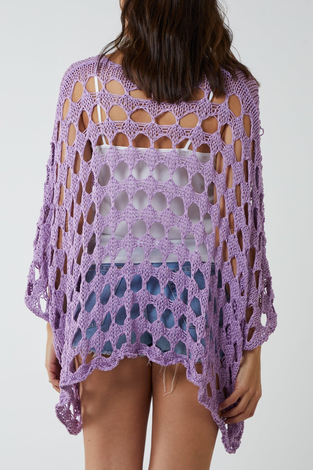 Hot Pink Oversized Diamond Crochet Blouse For Women ONE SIZE - Dropwear