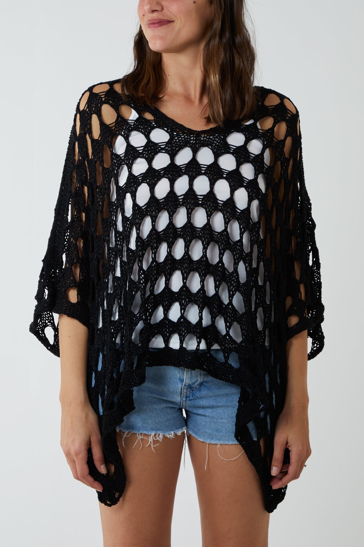 Oversized Diamond Crochet Blouse For Women  - Dropwear