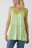 Royal Blue Zebra Lace Cami Vest For Women ONE SIZE - Dropwear