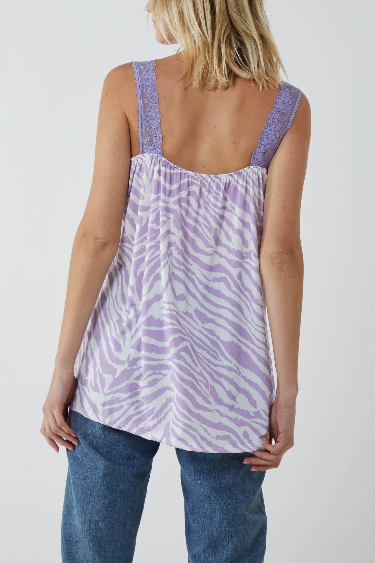 Jade Zebra Lace Cami Vest For Women ONE SIZE - Dropwear