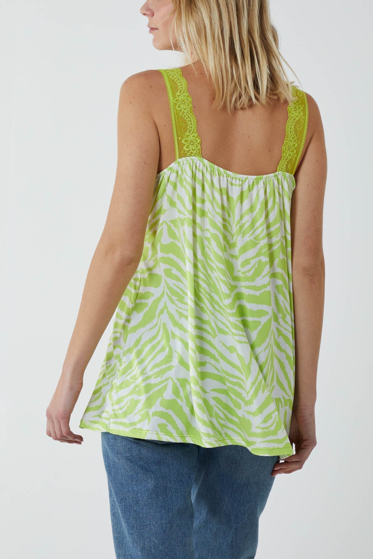 Lilac Zebra Lace Cami Vest For Women ONE SIZE - Dropwear