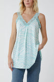 Lime Zebra Lace Cami Vest For Women ONE SIZE - Dropwear