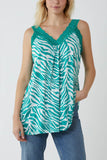Mint Zebra Lace Cami Vest For Women ONE SIZE - Dropwear