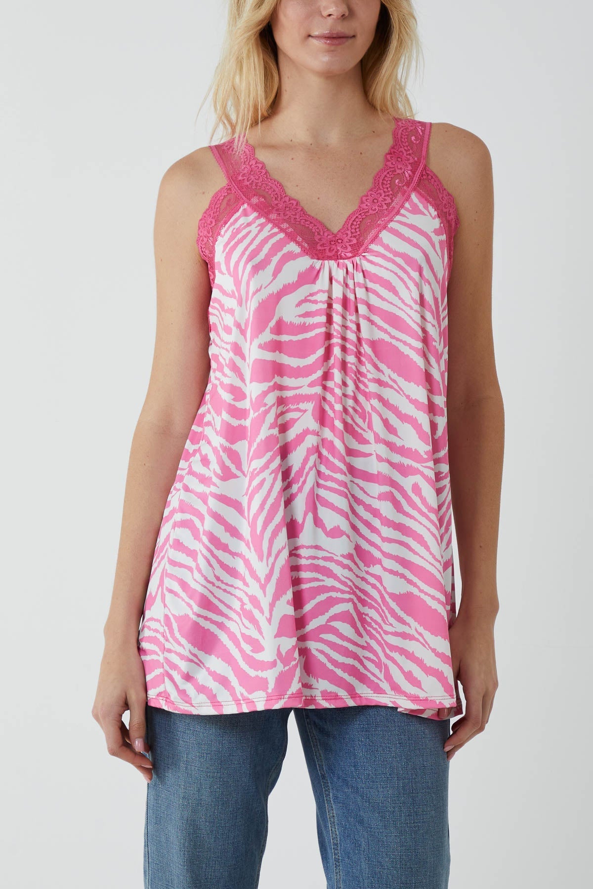 Zebra Lace Cami Vest For Women  - Dropwear