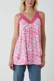 Zebra Lace Cami Vest For Women  - Dropwear