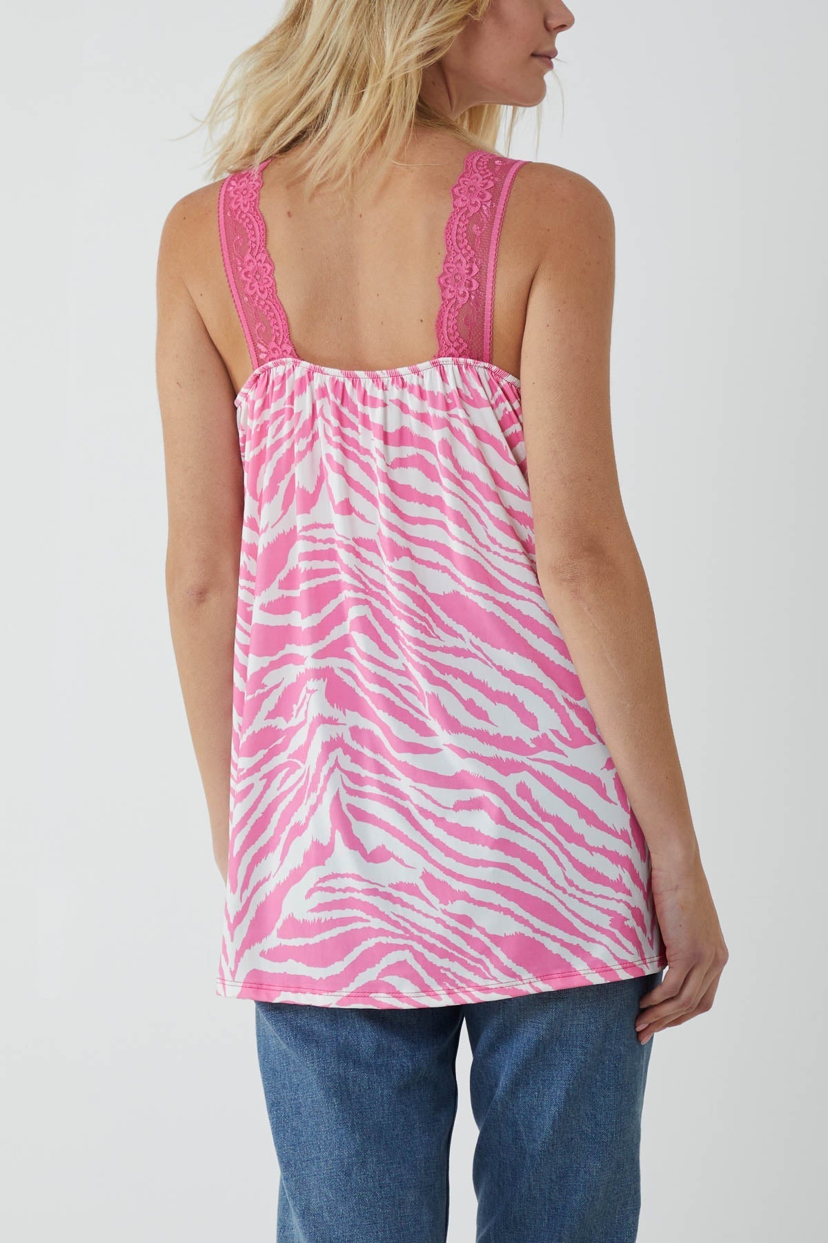 Zebra Lace Cami Vest For Women  - Dropwear