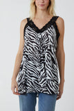 Zebra Lace Cami Vest For Women  - Dropwear
