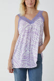 Black Zebra Lace Cami Vest For Women ONE SIZE - Dropwear