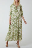 Swirl Tie Dye Tiered Maxi Dress For Women  - Dropwear