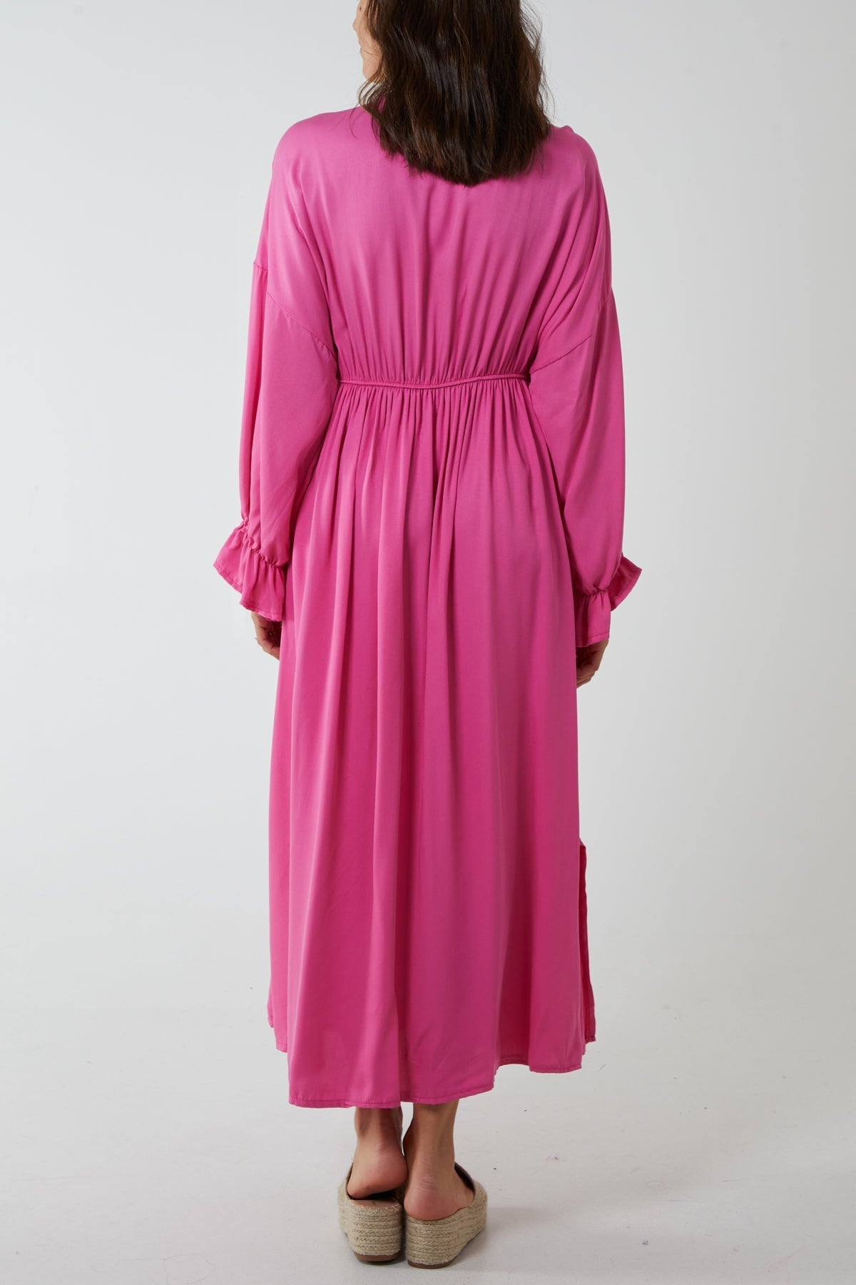 Jade V-Neck Elasticated Waist Maxi Dress For Women ONE SIZE - Dropwear