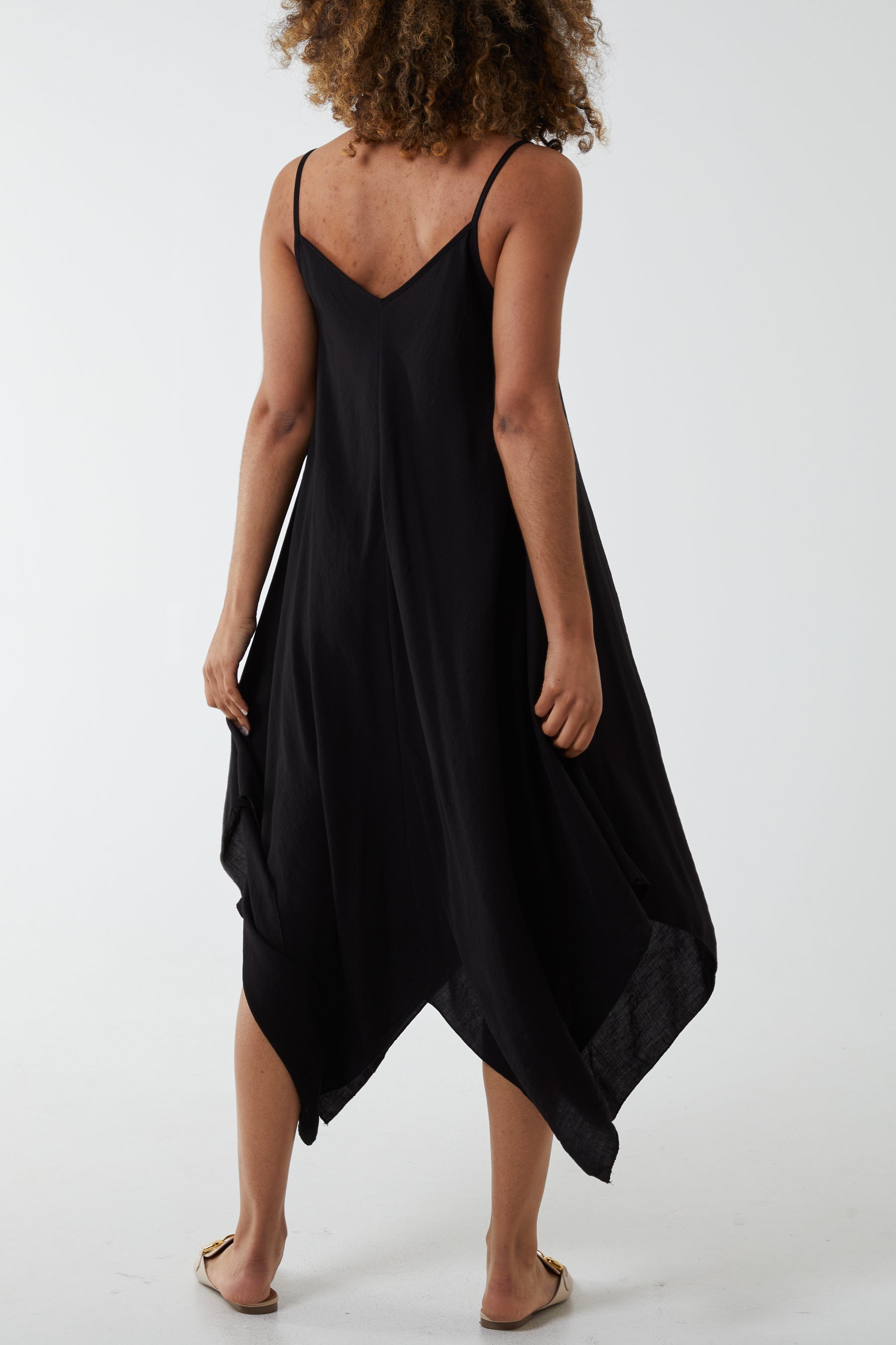 Khaki Hanky Hem Cami Dress For Women ONE SIZE - Dropwear