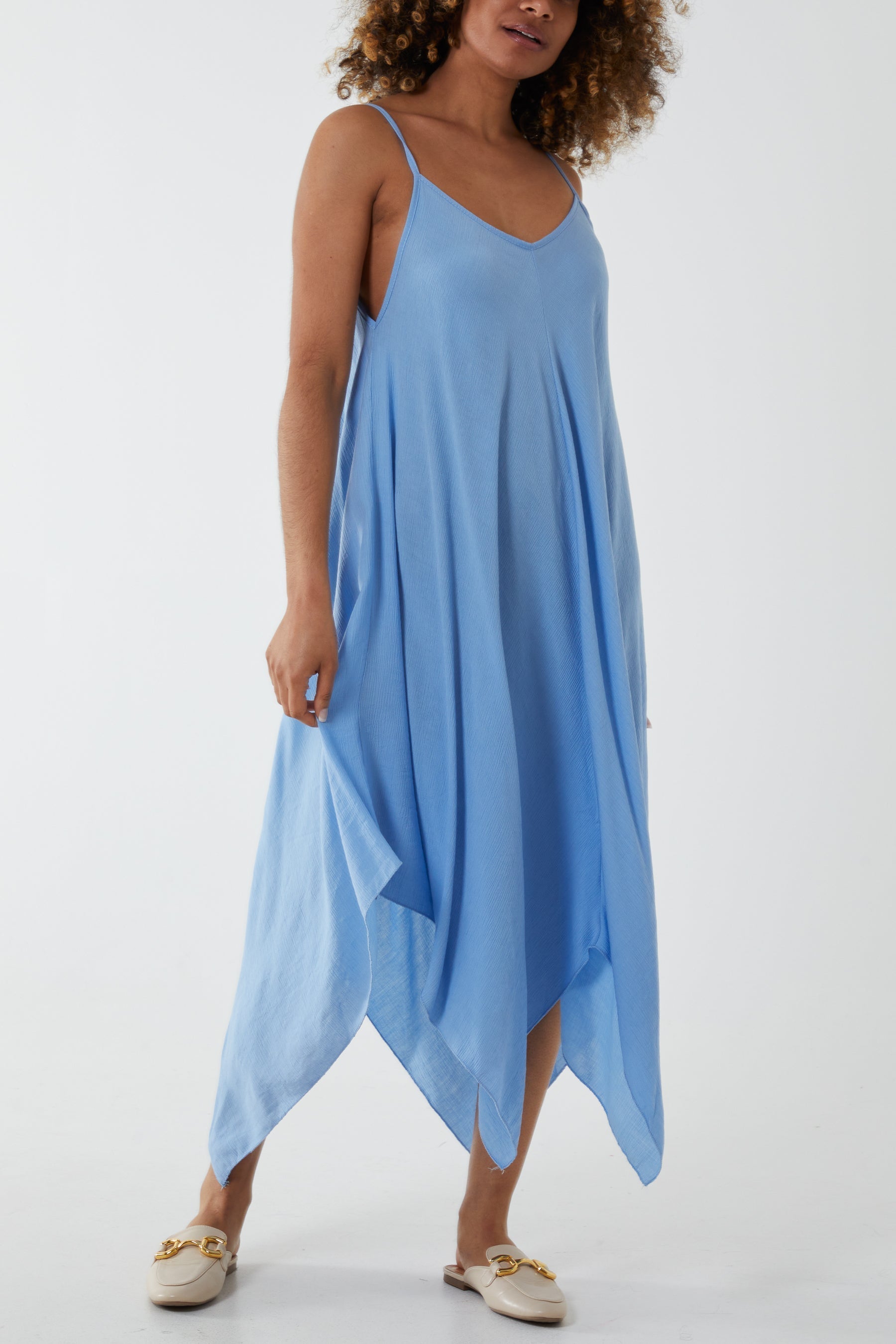 Hot Pink Hanky Hem Cami Dress For Women ONE SIZE - Dropwear