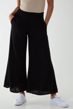 Crinkle Shirred Waist Trousers For Women  - Dropwear