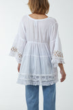 Red Gold Detailing Tassel Tiered Top For Women ONE SIZE - Dropwear