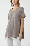 Jade Round Neck Short Sleeve Cotton T-Shirt For Women ONE SIZE - Dropwear