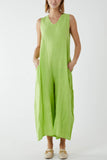 Linen Sleeveless Jumpsuit For Women  - Dropwear