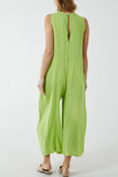 Linen Sleeveless Jumpsuit For Women  - Dropwear