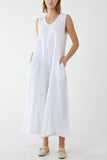 Linen Sleeveless Jumpsuit For Women  - Dropwear