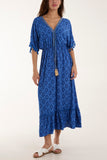 Jade Baroque Floral Tassel Dress For Women ONE SIZE - Dropwear