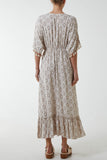 Baroque Floral Tassel Dress For Women  - Dropwear
