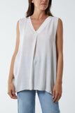 Kiwi Collar Satin Trim Vest For Women  - Dropwear