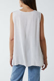 Kiwi Collar Satin Trim Vest For Women  - Dropwear