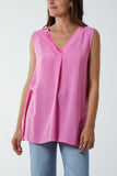 Kiwi Collar Satin Trim Vest For Women  - Dropwear