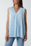 Kiwi Collar Satin Trim Vest For Women  - Dropwear
