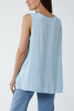 Kiwi Collar Satin Trim Vest For Women  - Dropwear