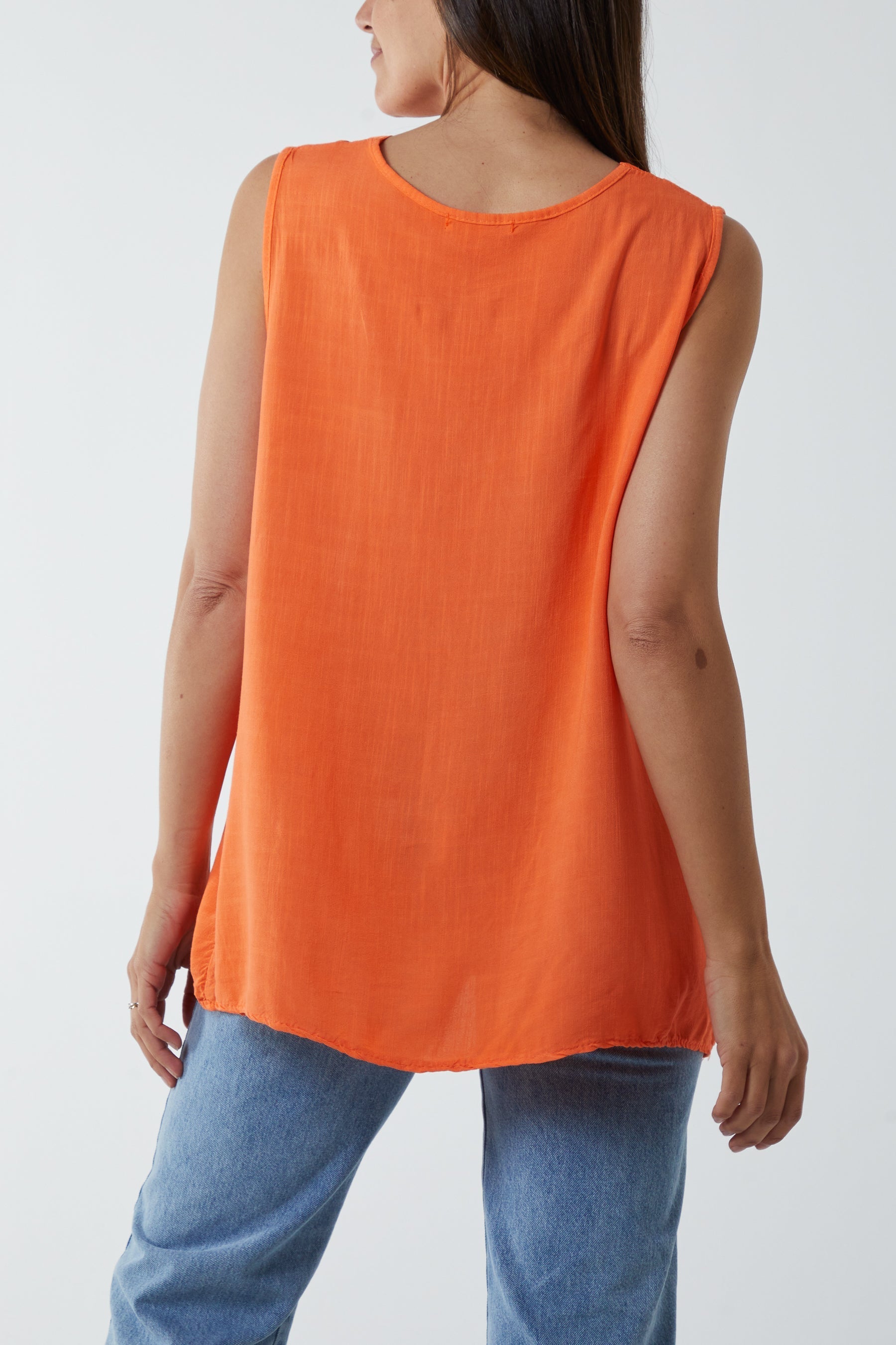 Kiwi Collar Satin Trim Vest For Women  - Dropwear