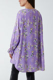 Orange Floral Zip Neck Tunic Dress For Women ONE SIZE - Dropwear